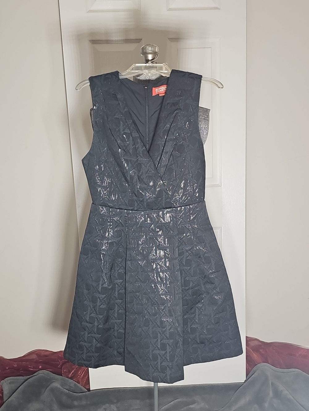 Kirna Zabete for Target Black Metallic Jacquard Fit & Flare Dress Size 2